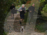 Boris Johnson running today with his personal trainer - Wednesday 7th October 2020.