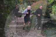 Boris Johnson running today with his personal trainer - Wednesday 7th October 2020.