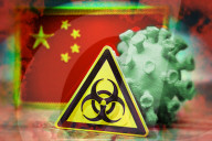 NEWS - Coronavirus: Figur vor Coronavirus mit Impfspritze