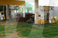 FEATURE - Verlassene, überwachsene Tankstelle: Projekt der "Vegetal attacks!" Bewegung
