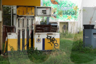 FEATURE - Verlassene, überwachsene Tankstelle: Projekt der "Vegetal attacks!" Bewegung