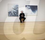 Maggi Hambling at her new exhibition at Marlborough Gallery, London.