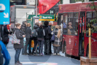 Office workers arrive in Westminster, London today as ONS figures reveal unemployment rises by a further 138,000.