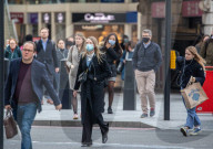 Office workers arrive in Westminster, London today as ONS figures reveal unemployment rises by a further 138,000.