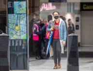 Office workers arrive in Westminster, London today as ONS figures reveal unemployment rises by a further 138,000.