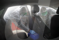 NEWS - Coronavirus: Russland: Desinfektion von Taxis in Moskau
