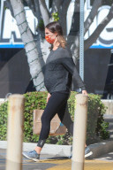 Jenson Buttonâ€™s pregnant fiancÃ©e Brittny Ward displays her growing baby bump as she picks up pumpkins and other Halloween essentials on a solo shopping trip in Brentwood on Monday afternoon.