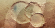 ancient triple crater on Mars
