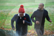 Boris Johnson jogging today with Harry Jameson.