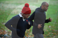 Boris Johnson jogging today with Harry Jameson.