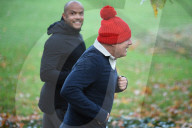 Boris Johnson jogging today with Harry Jameson.