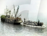 Small ships including pleasure craft were used to evacuate allied troops from Dunkirk. Trawlers, paddle steamers, motor boats, yachts, all ran the gauntlet of Nazi bombers, time and time again much to the heroism of their owners.
4 June 1940