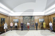 Letizia bei zwei Audienzen im Zarzuela-Palast in Madrid