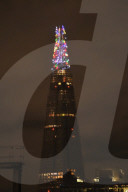 The Shard Christmas lights are switched on in the early hours of Monday 16th November.