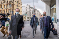 Michel Barnier the European chief negotiator walks through Westminster in London for talks with the Government over Brexit. 
