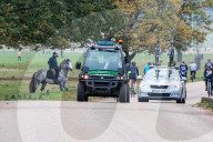 Members of the public go out for a Sunday walk and cycle in a packed Richmond Park in South West London as Police patrol the park.
