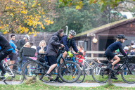 Members of the public go out for a Sunday walk and cycle in a packed Richmond Park in South West London 