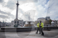 Police patrol the streets as London goes into its first day of lockdown.