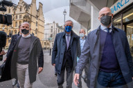 Michel Barnier the European chief negotiator walks through Westminster in London for talks with the Government over Brexit. 