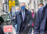 Michel Barnier the European chief negotiator walks through Westminster in London for talks with the Government over Brexit. 