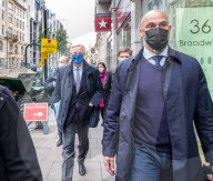 Michel Barnier the European chief negotiator walks through Westminster in London for talks with the Government over Brexit. 