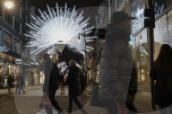 Christmas decorations in lockdown London