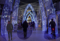 Christmas decorations in lockdown London