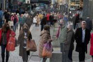 Christmas shopping in 2nd to last day before the shops close for a second 3 week lockdown (under Scotland's Tier 4 lockdown system), in the lead up to Christmas, in Glasgow, Scotland.