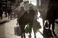 Christmas shopping in 2nd to last day before the shops close for a second 3 week lockdown (under Scotland's Tier 4 lockdown system), in the lead up to Christmas, in Glasgow, Scotland.
