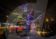 Kings Cross Christmas light installations, London.