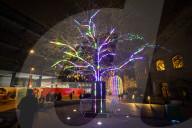 Kings Cross Christmas light installations, London.
