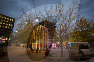 Kings Cross Christmas light installations, London.