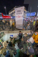 Crowds of shoppers descend on London for Christmas shopping.