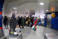 Crowds of shoppers descend on London for Christmas shopping.