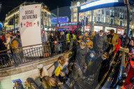 Crowds of shoppers descend on London for Christmas shopping.