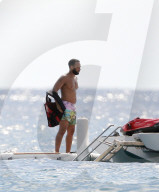 Chrissy Teigen and John Legend seen enjoyong the sun on a luxury yacht in St Barths