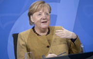 NEWS - Bundeskanzlerin Angela Merkel (CDU) bei Presseunterrichtung nach Corona Besprechung