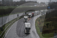 Brexit UK EU border trade. Dover road freight logistics.