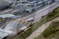 Brexit UK EU border trade. Dover road freight logistics.