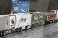 Brexit UK EU border trade. Dover road freight logistics.