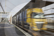 Freight services at The Eurotunnel Le Shuttle terminal 