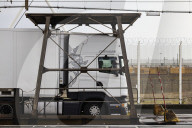 Freight services at The Eurotunnel Le Shuttle terminal 