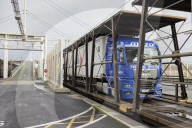 Freight services at The Eurotunnel Le Shuttle terminal 