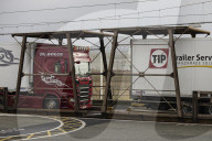 Freight services at The Eurotunnel Le Shuttle terminal 