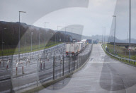 Freight services at The Eurotunnel Le Shuttle terminal 