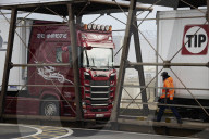 Freight services at The Eurotunnel Le Shuttle terminal 