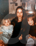 Archive collect images showing Angelina Jolie (Left) and brother James Haven (right) sitting with their mother Marcheline Bertrand.