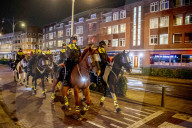 Police Control After Demonstration Against Curfew - Rotterdam