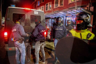Police Control After Demonstration Against Curfew - Rotterdam