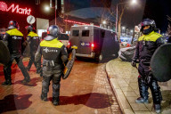 Police Control After Demonstration Against Curfew - Rotterdam